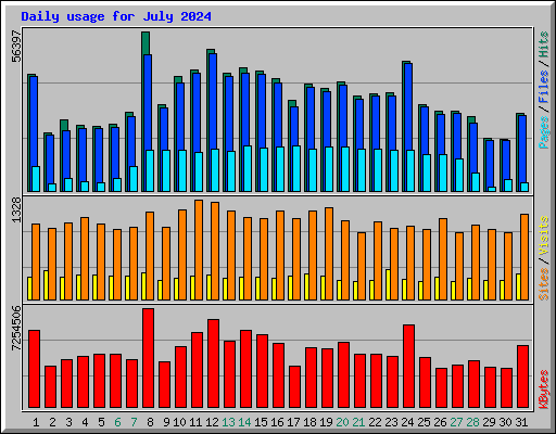 Daily usage for July 2024