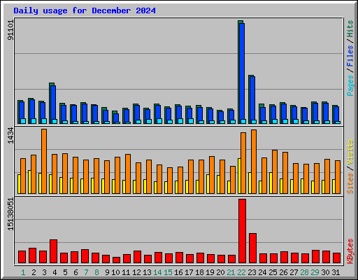 Daily usage for December 2024