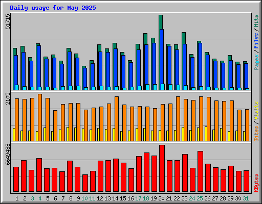 Daily usage for May 2025