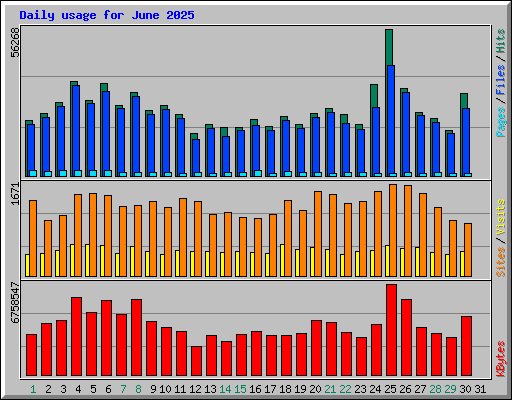 Daily usage for June 2025
