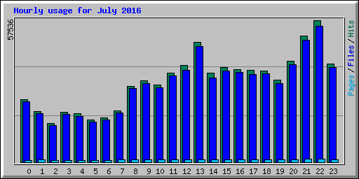 Hourly usage for July 2016