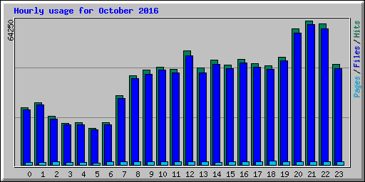 Hourly usage for October 2016