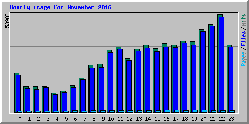 Hourly usage for November 2016