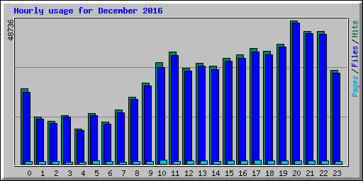 Hourly usage for December 2016