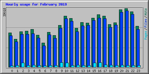 Hourly usage for February 2019