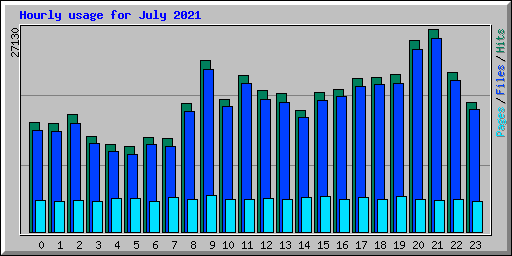 Hourly usage for July 2021
