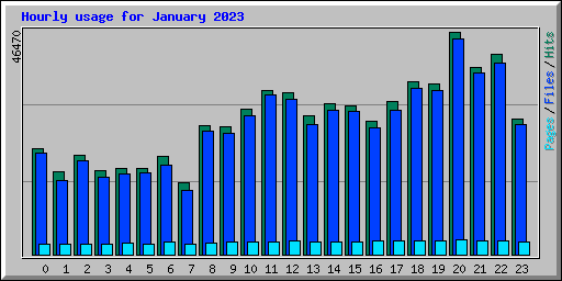 Hourly usage for January 2023