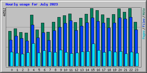 Hourly usage for July 2023