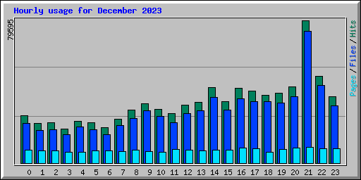 Hourly usage for December 2023