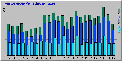 Hourly usage for February 2024