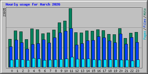 Hourly usage for March 2026
